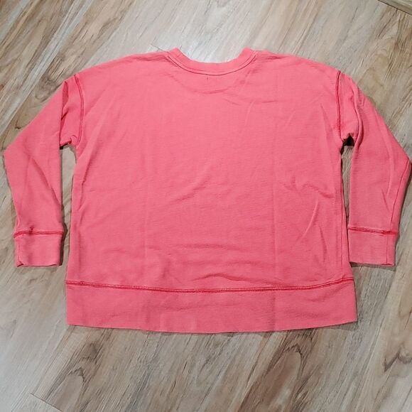 🔹️Aerie Coral "Super Shady" Thermal Knit Long Sleeve Top Small - Picture 3 of 10